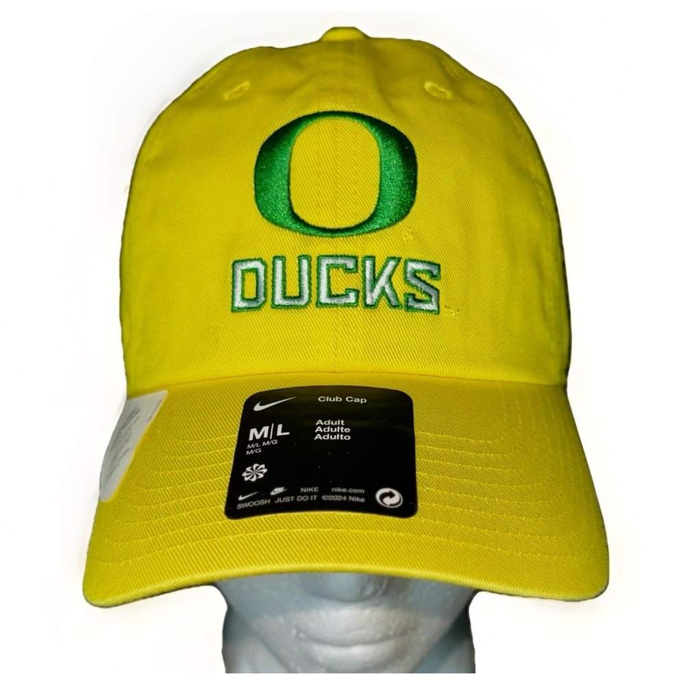 NWT Nike Oregon Ducks Yellow Authentic Team Issue Adjustable Club Cap Hat M/L